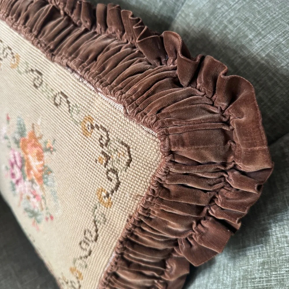 Vintage Needlepoint Throw Pillows 12